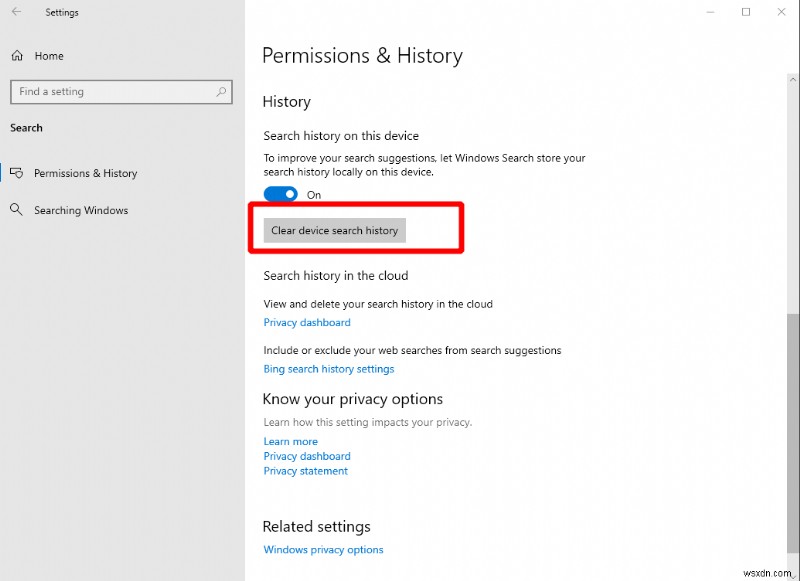 Windows 10 검색 기록을 지우는 방법