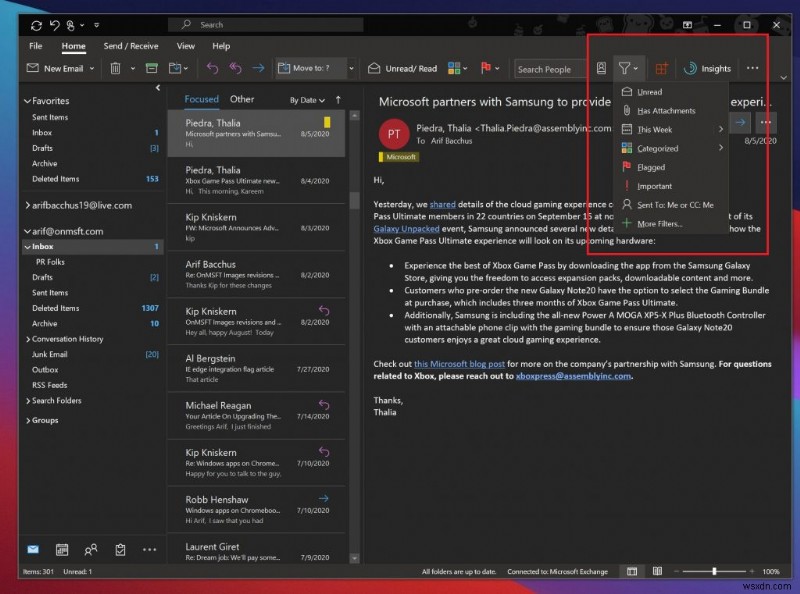 메일 관리:Windows 10에서 Outlook을 사용하여 이메일을 보내기 위한 모범 사례를 확인하세요.