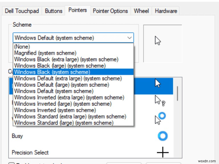 Windows 11 또는 Windows 10에서 커서를 사용자 정의하는 방법