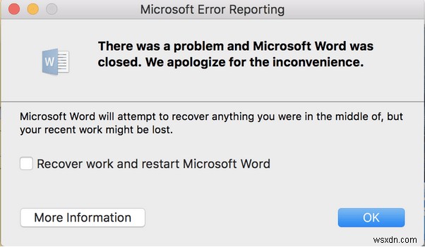 Mac 문제에서 Microsoft Word가 계속 충돌하는 문제를 해결하는 6가지 방법