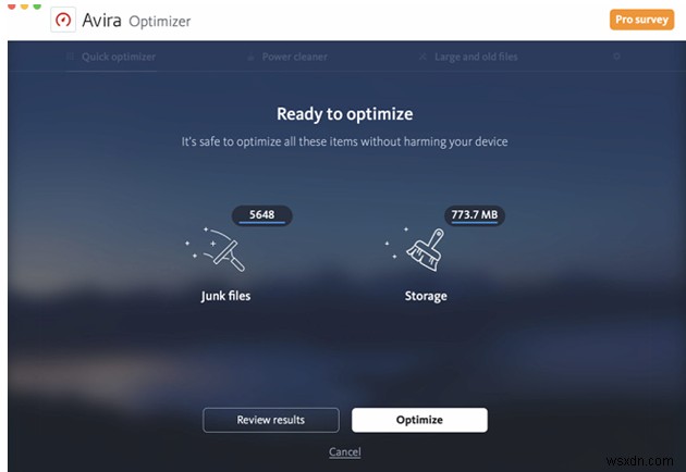 Avira Optimizer:Mac 스토리지 관리