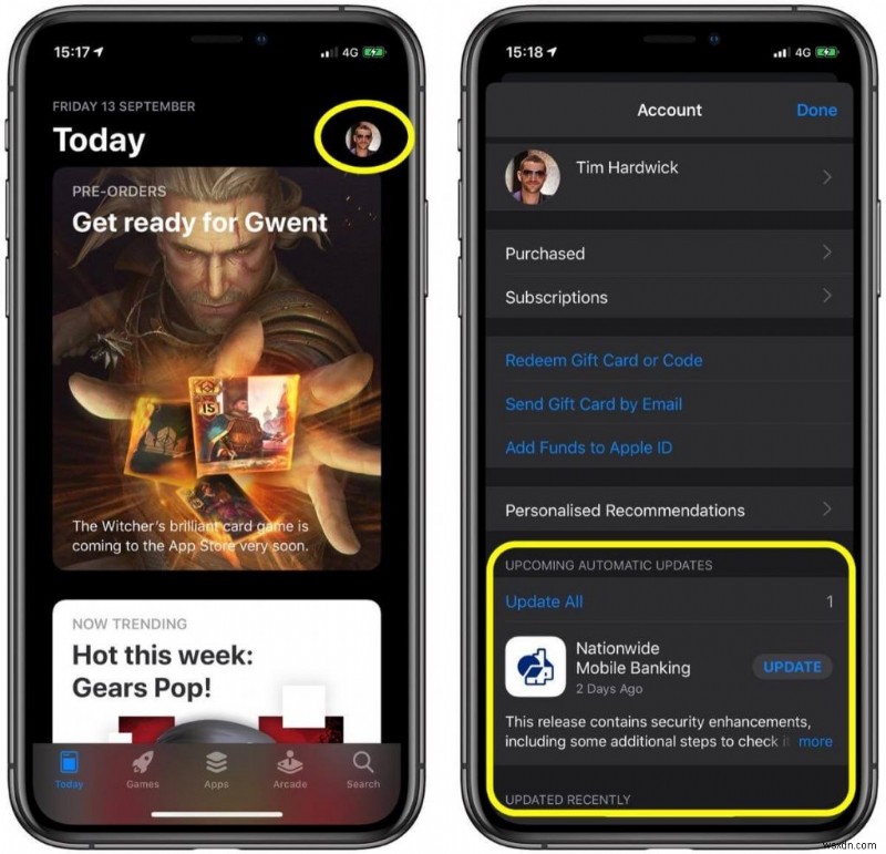 iOS 13으로 업그레이드한 후 iPhone에서 앱을 업데이트하는 방법은 무엇입니까?
