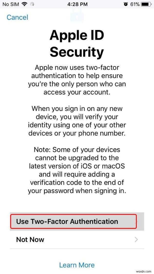 iOS 11에서 2단계 인증을 활성화 또는 비활성화하는 방법