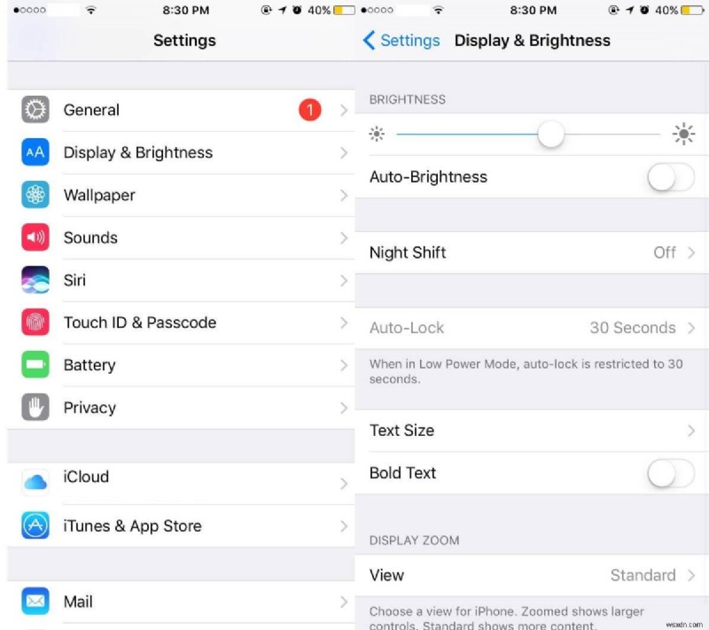 iOS11에서 자동 밝기를 끄는 방법