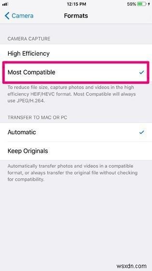 iOS 11에서 고효율 이미지 형식을 비활성화하는 방법