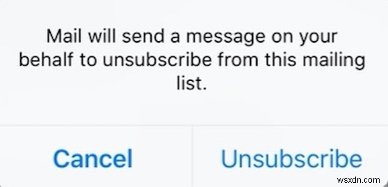 iOS Mail의 자동 수신 거부 기능을 사용하여 메일링 리스트에서 수신 거부하는 방법