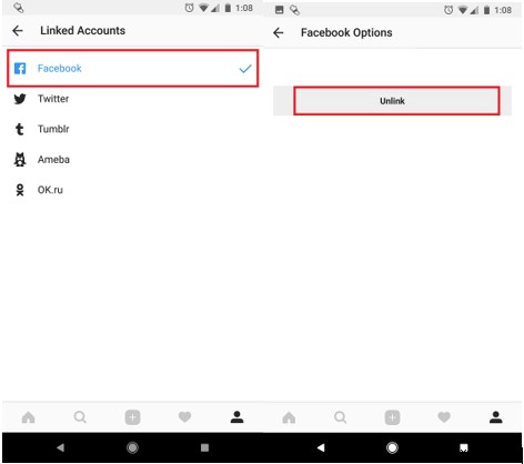 Facebook 및 Instagram 계정 연결 해제 방법