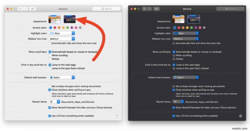 Big Sur 및 이전 macOS에서 Mac을 다크 모드로 설정하는 방법
