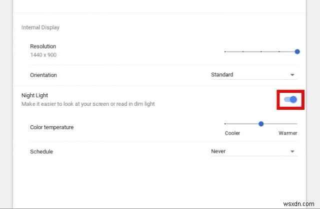 Chrome OS에서 야간 조명을 활성화하는 방법
