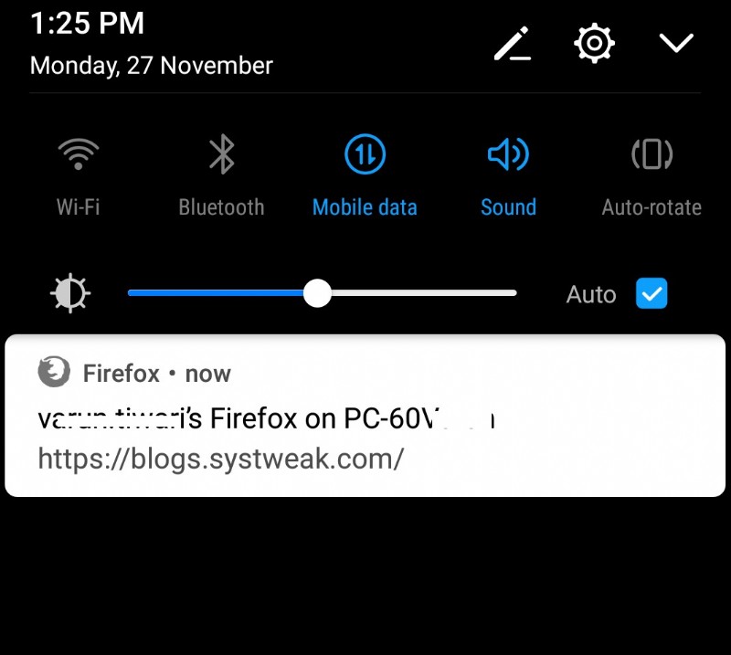 컴퓨터와 스마트폰 간에 Firefox 탭 동기화