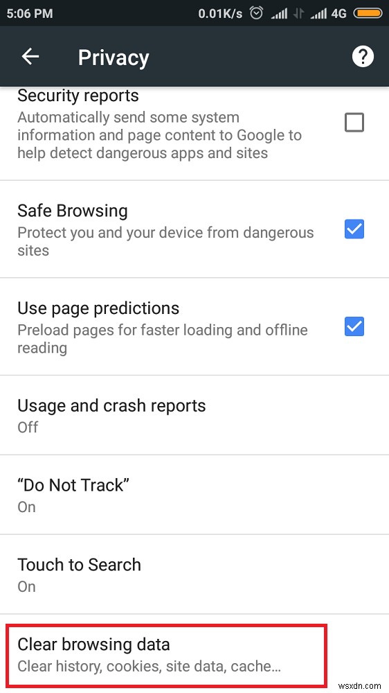 Android에서 Chrome의 개인정보 보호 및 보안 설정을 관리하는 방법