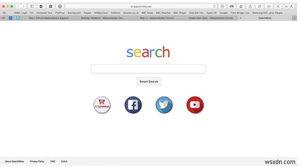 macOS에서 SearchMine을 제거하는 방법