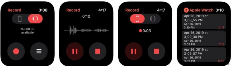 Apple Watch 음성 녹음기 앱이 메모를 즉시 삭제합니다