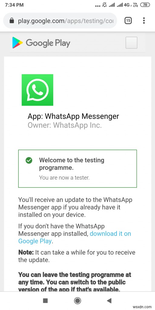 Android용 WhatsApp 베타 테스터가 되려면 어떻게 해야 합니까?