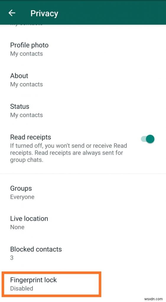 Android의 WhatsApp 지문 잠금 업데이트