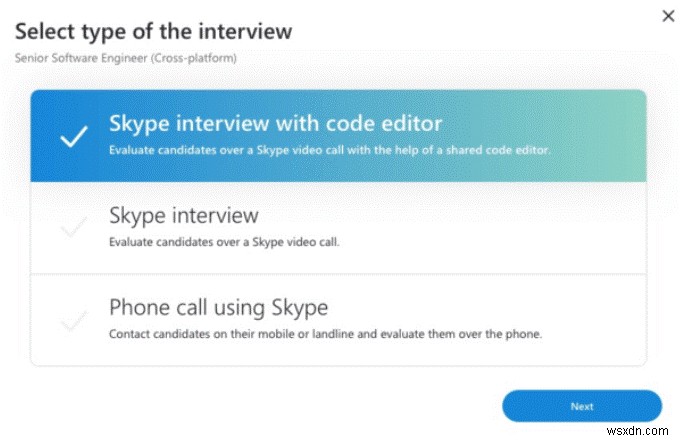 인터뷰 과정을 간소화하기 위한 최신 Skype 기능