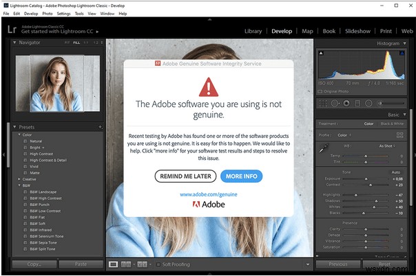 Adobe 정품 소프트웨어 무결성 서비스:Windows 및 Mac용 수정