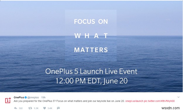 OnePlus 5, 6월 20일 출시