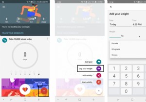 Google 피트니스를 사용하여 혈압, 체중 및 운동을 추적하는 방법은 무엇입니까?