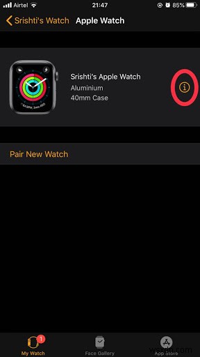 Apple Watch의 (I) 아이콘은 무엇입니까? 모든 Apple Watch 아이콘 및 기호에 대한 안내.
