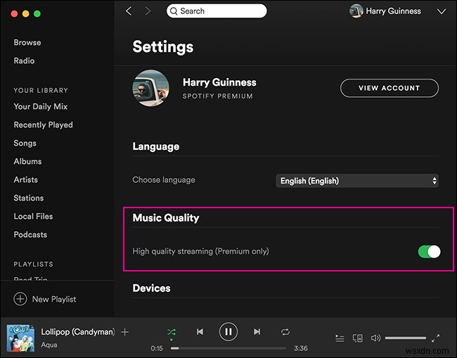 Spotify에서 고품질 음악을 스트리밍하는 방법