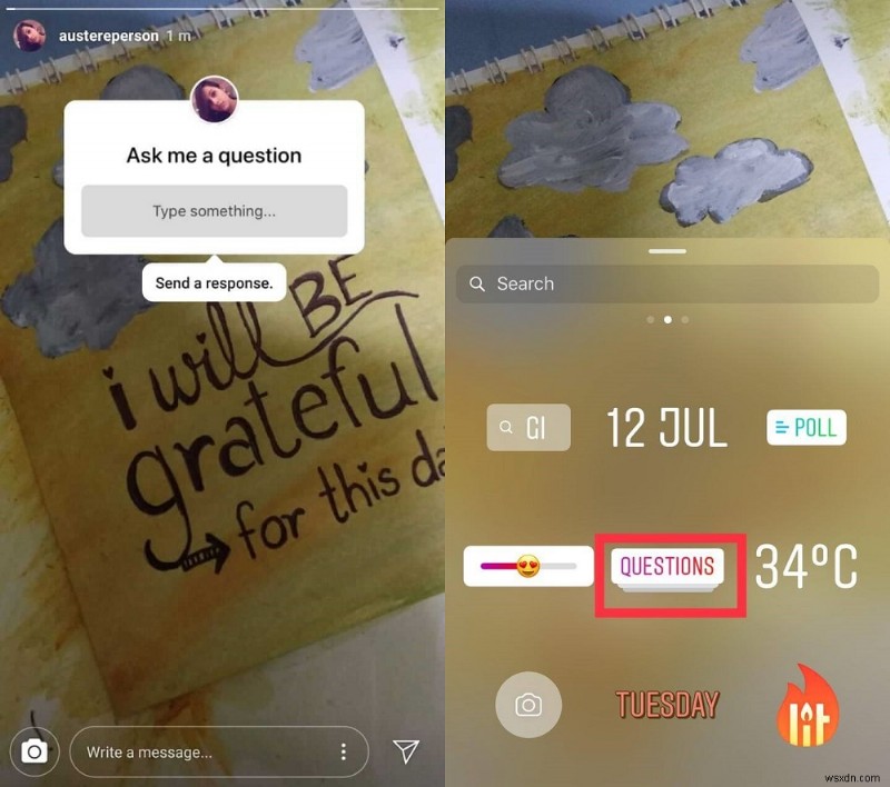 Instagram의 새로운  질문  기능 사용 방법