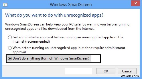 Windows 10 또는 8에서 SmartScreen 필터를 끄는 방법은 무엇입니까?