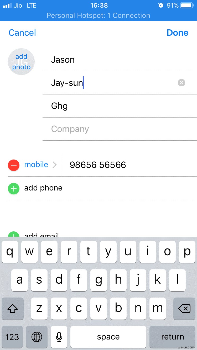 iPhone의 연락처에 음성 이름을 추가하는 방법