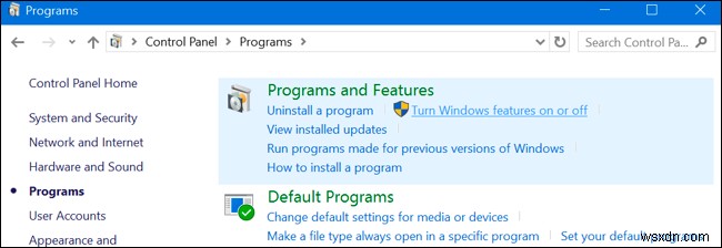 Windows 10의 선택적 기능 사용 방법