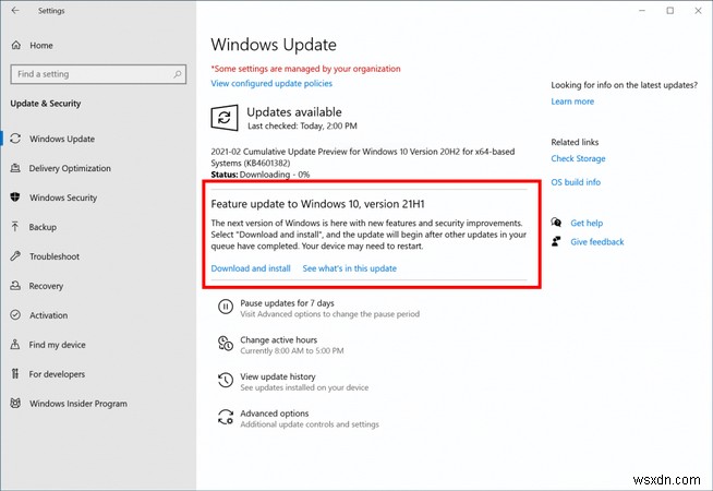 Windows 10 21H1 업데이트 – PC 최적화 방법, 다운로드 등