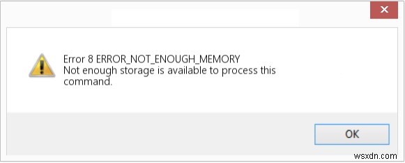 Windows 10에서 NOT_ENOUGH_MEMORY 오류 수정 방법(오류 8)