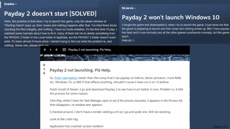 Windows 10 PC에서 2022년에 PayDay 2가 실행되지 않음:해결 방법