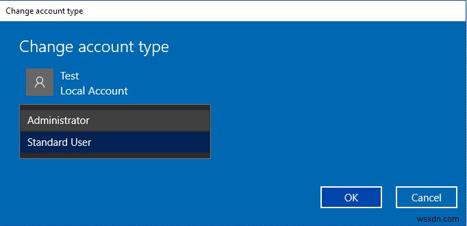 Windows 10에서 사용자 계정 유형을 변경하는 방법
