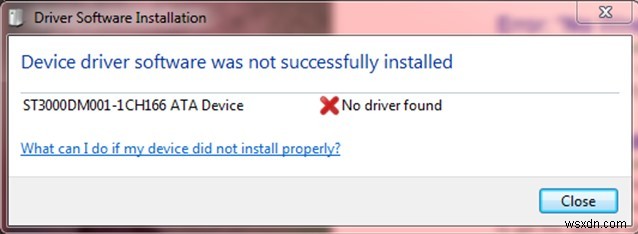 Windows 10에서 장치 드라이버 소프트웨어를 수정하는 방법이 성공적으로 설치되지 않았습니다.