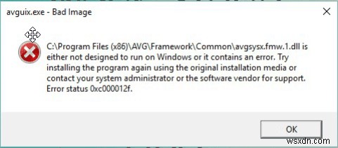 Windows 10에서 잘못된 이미지 오류 상태 0xc000012f에 대한 100% 실행 가능한 수정
