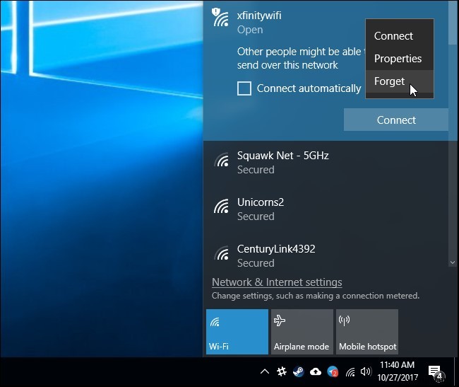 Windows 10에서 저장된 WiFi 네트워크를 빠르게 삭제하는 3가지 방법