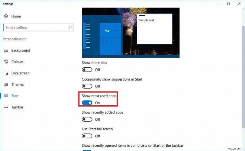 Windows 10 시작 메뉴에서  자주 사용하는 앱 을 제거하는 방법