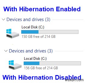 Windows 10에서 최대 절전 모드를 중지하기 위해 hiberfil.sys 파일을 삭제하는 방법은 무엇입니까?