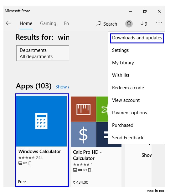 Windows 10 계산기 오류 수정 단계