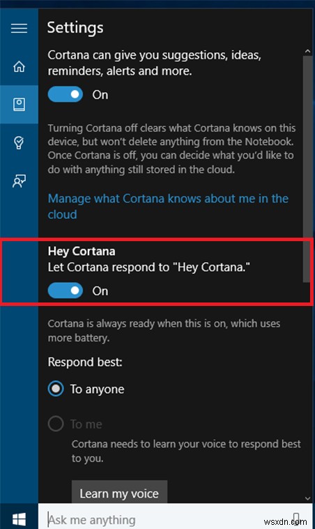 Windows 10에서  Hey, Cortana 를 활성화하는 방법