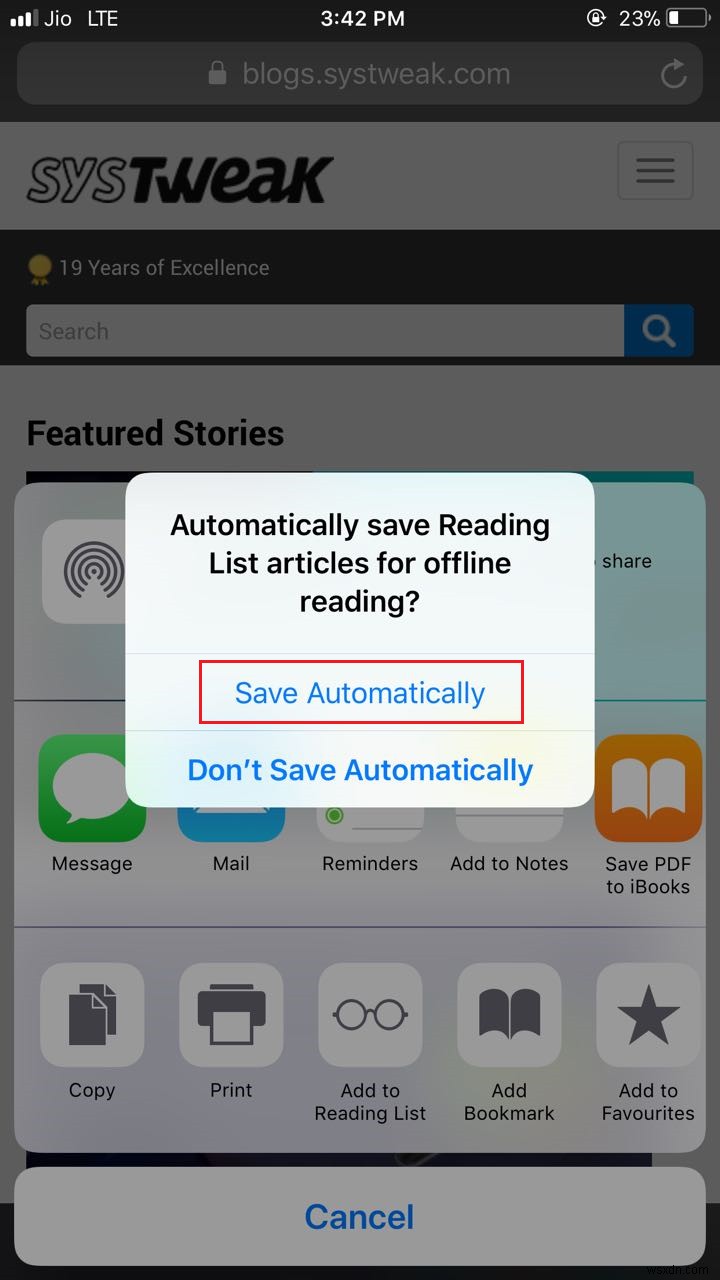 iPhone에서 오프라인 읽기를 위해 기사를 저장하는 방법