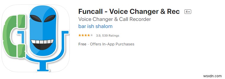 앱 리뷰:Funcall – 보이스 체인저 &녹음:보이스 체인저 &통화 녹음기