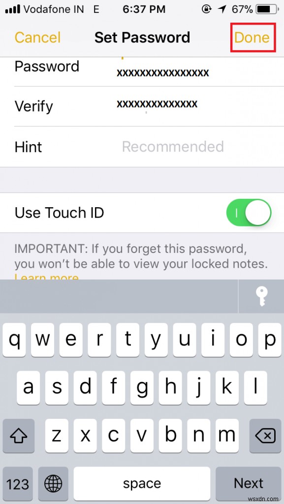 iPhone의 메모 앱에서 비밀번호를 설정하는 방법