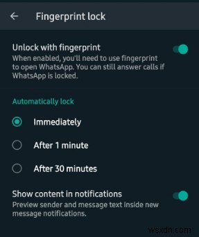 WhatsApp에서 지문 잠금을 설정하는 방법