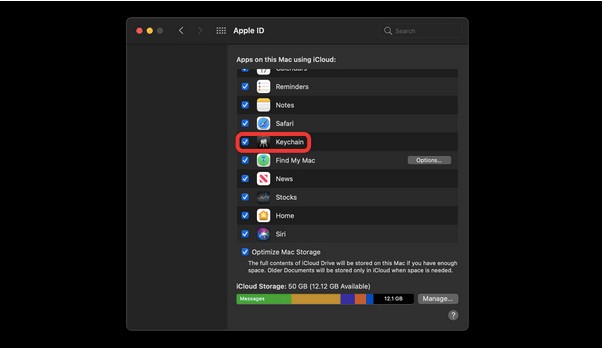  Accountsd wants to use the login keychain  경고 해결 방법