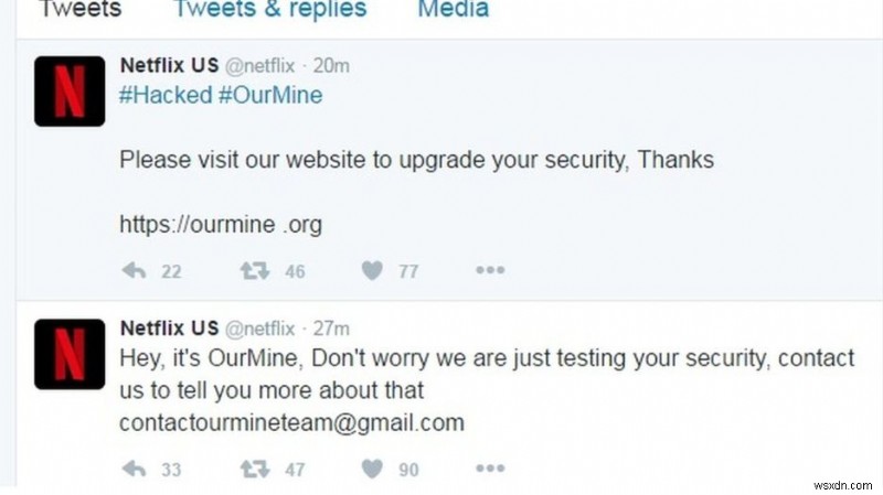 OurMine on Feet Again:Netflix의 Twitter 계정 해킹!