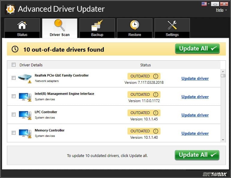 Advanced Driver Updater 검토