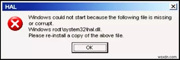 Windows에서 System32 Hal.dll 오류를 수정하는 방법