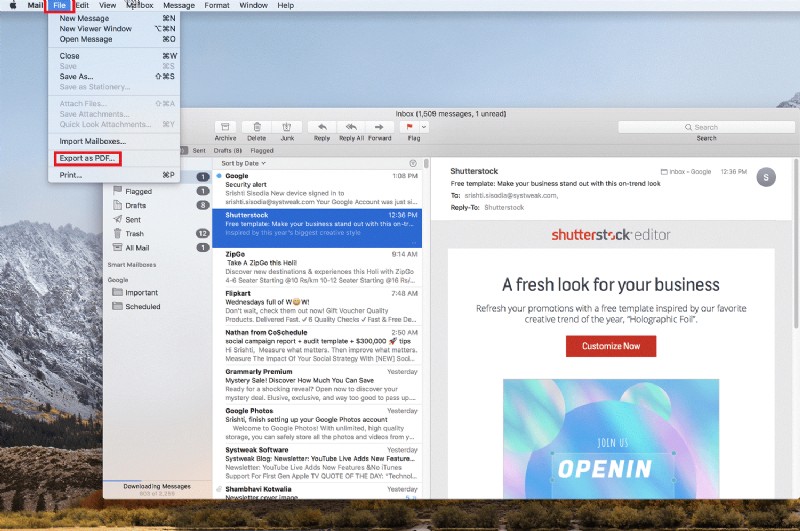 이메일을 PDF로 변환하는 방법