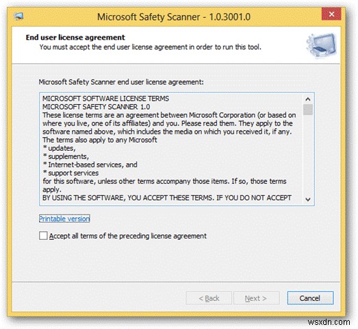 Windows 8에서 Microsoft Safety Scanner를 사용하는 방법